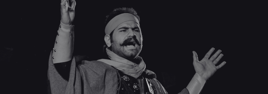Actor speaking dramatically
